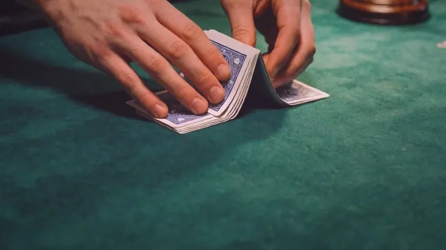 Chips and a score card at the end of a hand